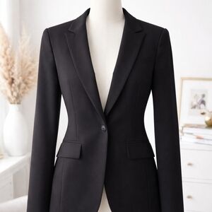 Calvin Klein Black Stretch Blazer Tailored Career Jacket Blazer Size 6